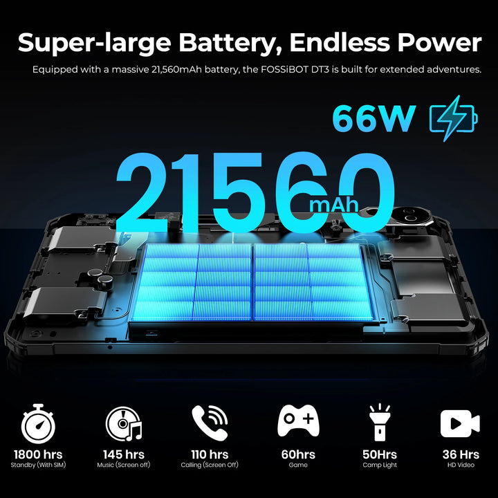 FOSSiBOT DT3 5G 10.4-inch 32+256GB MediaTek Dimensity 7300 4nm Octa-core 21560mAh 64MP Camera 66W Fast Charging Android 15 Rugged Tablet