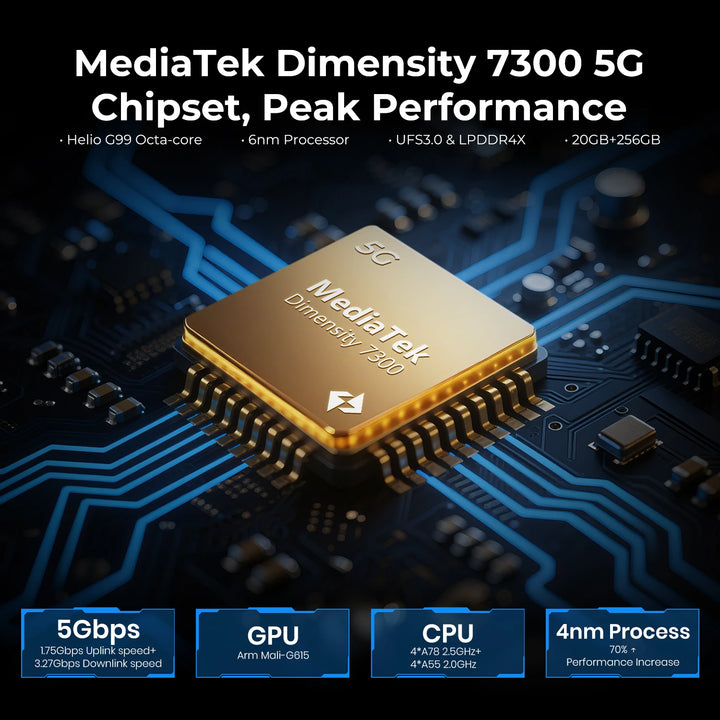 FOSSiBOT DT3 5G 10.4-inch 32+256GB MediaTek Dimensity 7300 4nm Octa-core 21560mAh 64MP Camera 66W Fast Charging Android 15 Rugged Tablet