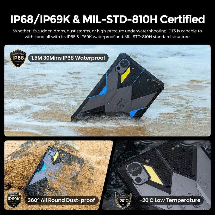 FOSSiBOT DT3 5G 10.4-inch 32+256GB MediaTek Dimensity 7300 4nm Octa-core 21560mAh 64MP Camera 66W Fast Charging Android 15 Rugged Tablet
