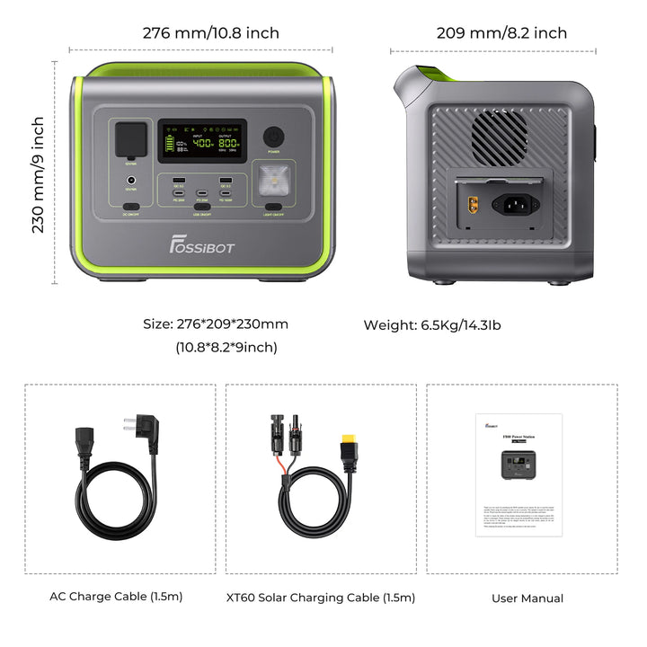 FOSSiBOT F800 Portable Power Station | 800W 512Wh – FOSSiBOT-EU