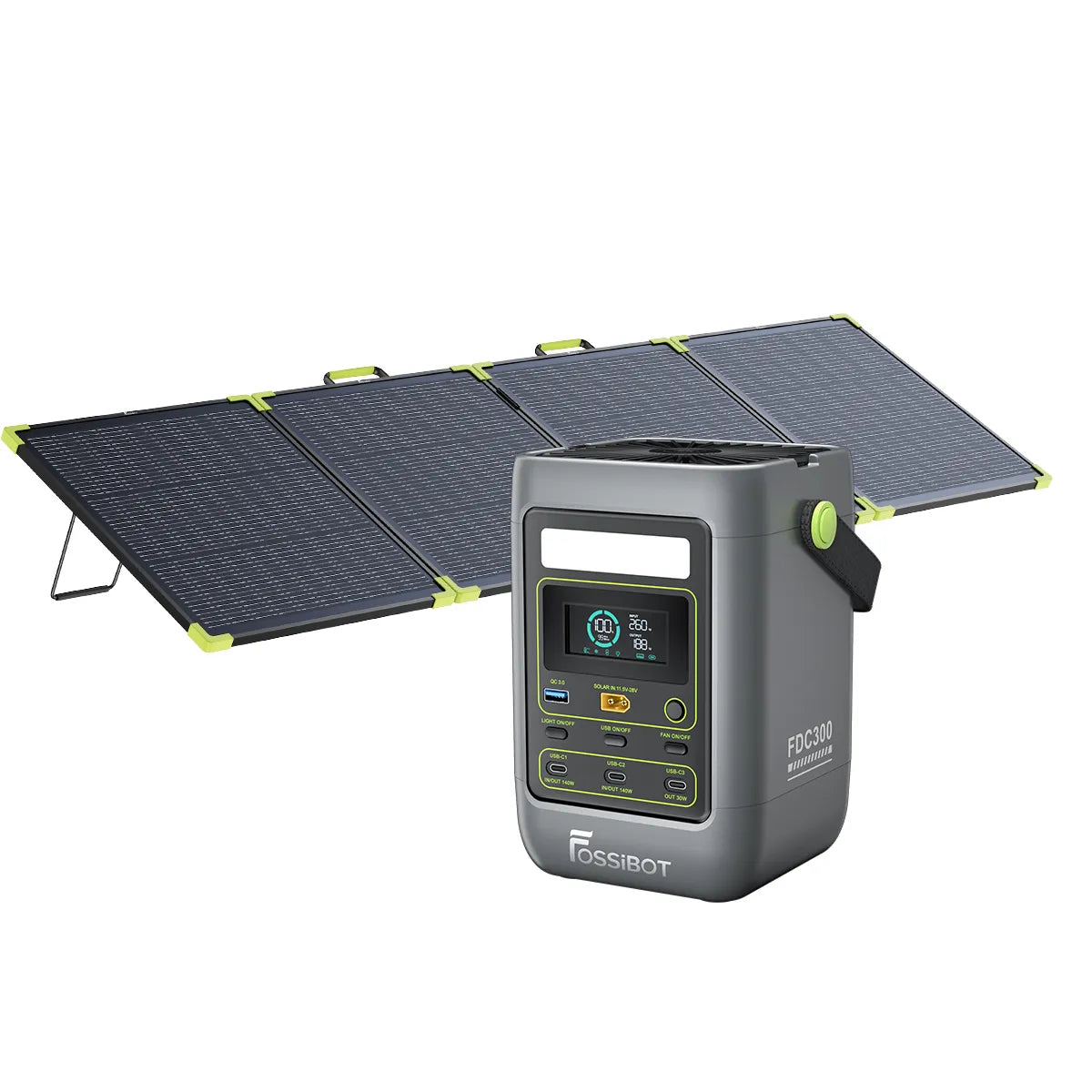 FOSSiBOT FDC300+1×SP200 Pro Bifacial Portable Solar Panel