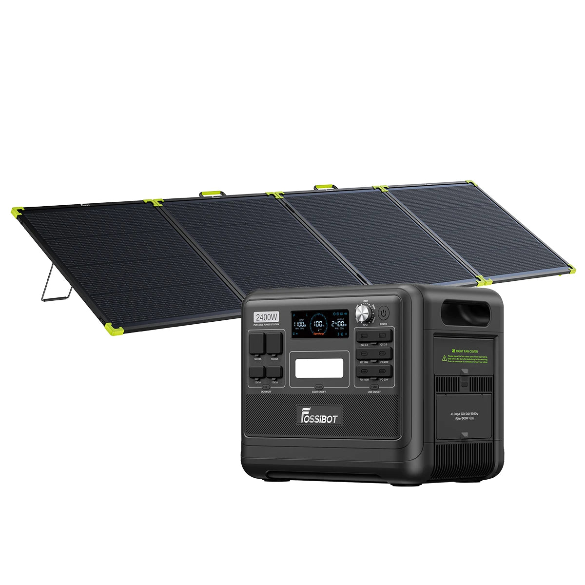 FOSSiBOT F2400+1×SP400 Pro Bifacial Portable Solar Panel (400W)