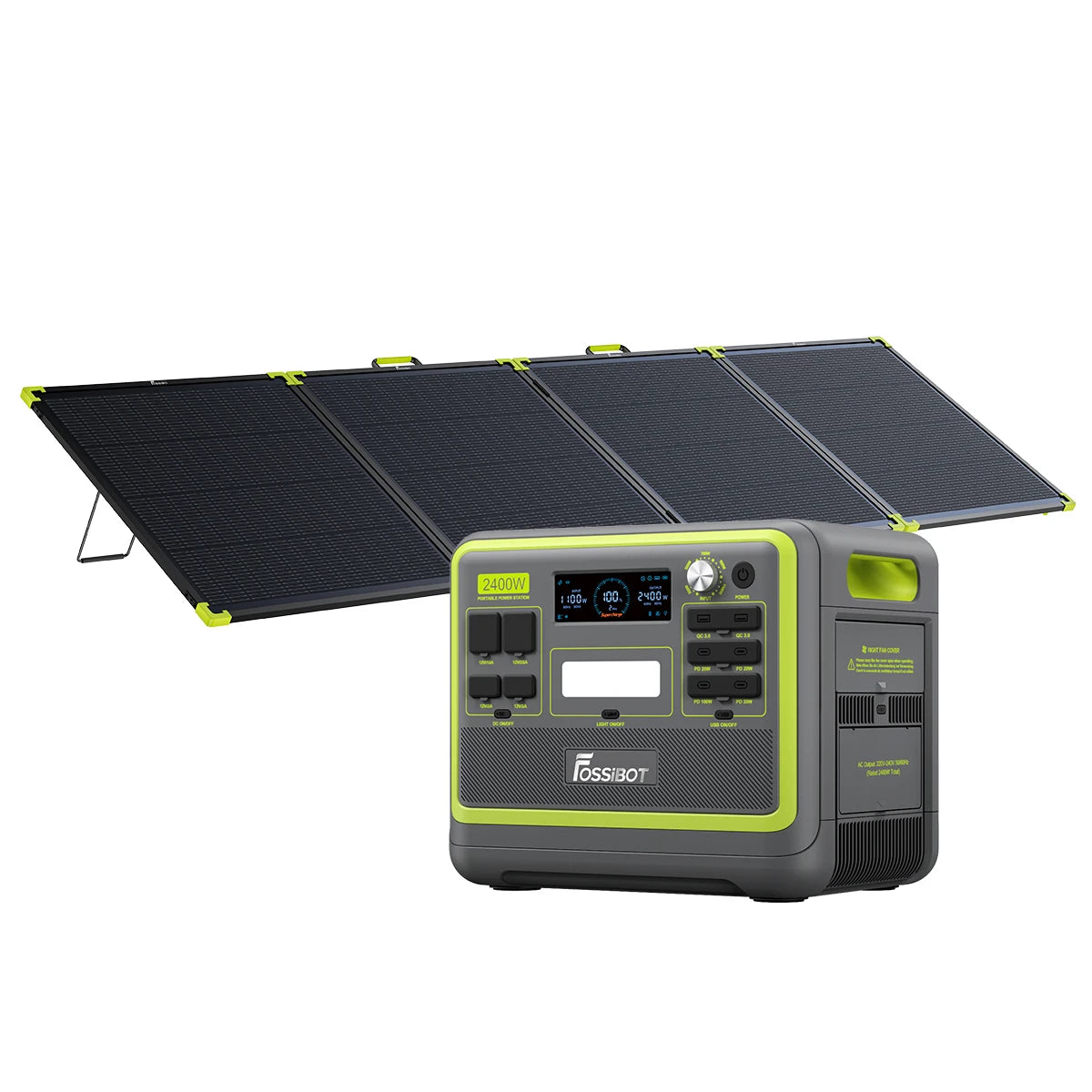 FOSSiBOT F2400+1×SP400 Pro Bifacial Portable Solar Panel (400W)
