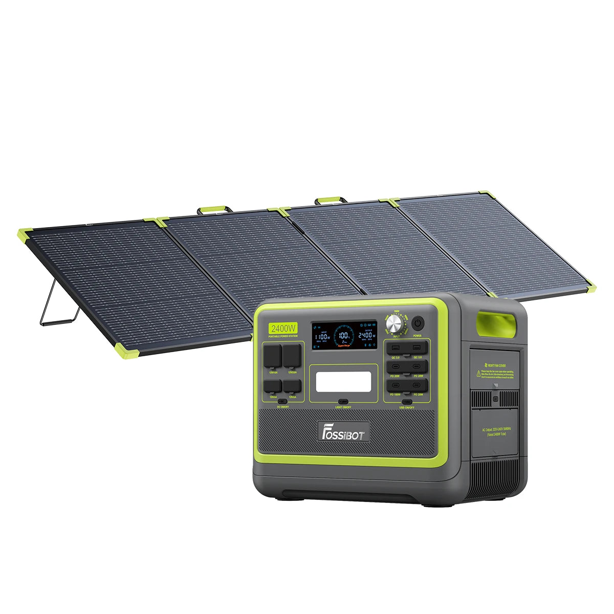 FOSSiBOT F2400+1×SP200 Pro Bifacial Portable Solar Panel (200W)